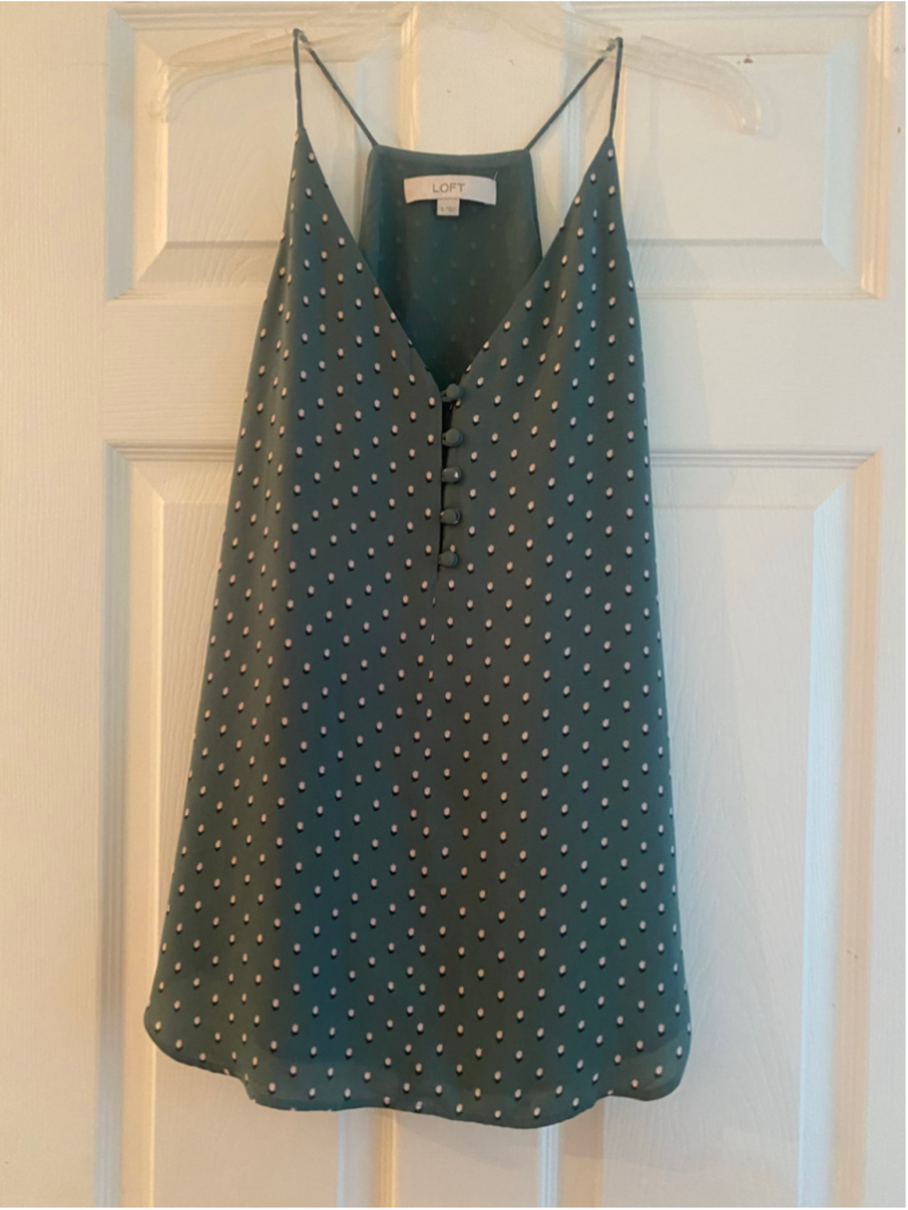 Women's LOFT Green Floral Print Cami Top Size S